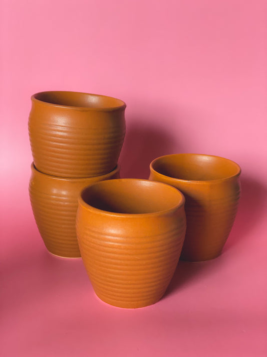 Ceramic Khullad Cups (Set of 4) + Fine Mesh Strainer